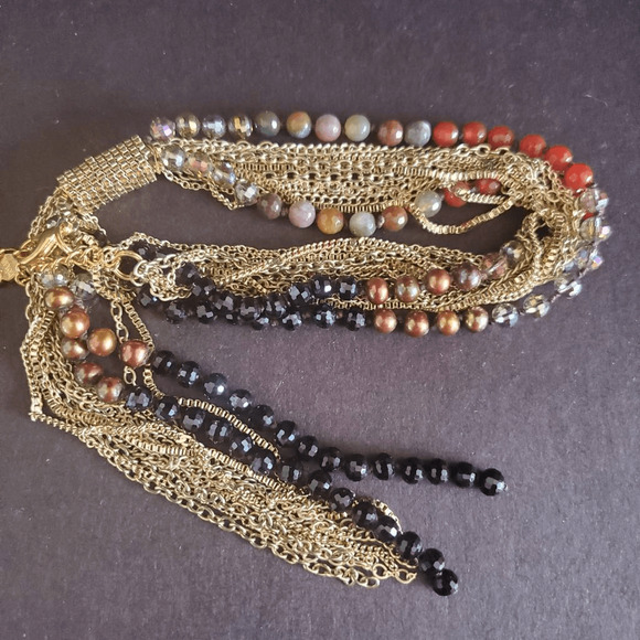 Nakamol Long Necklace with Chains and Beads - Picture 9 of 9